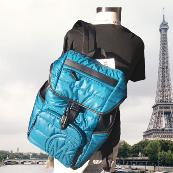 MICHAEL KORS BROOKLYN QUILTY LARGE BACKPACK LAPTOP SCHOOL WORK VACATION … - Picture 2 of 13